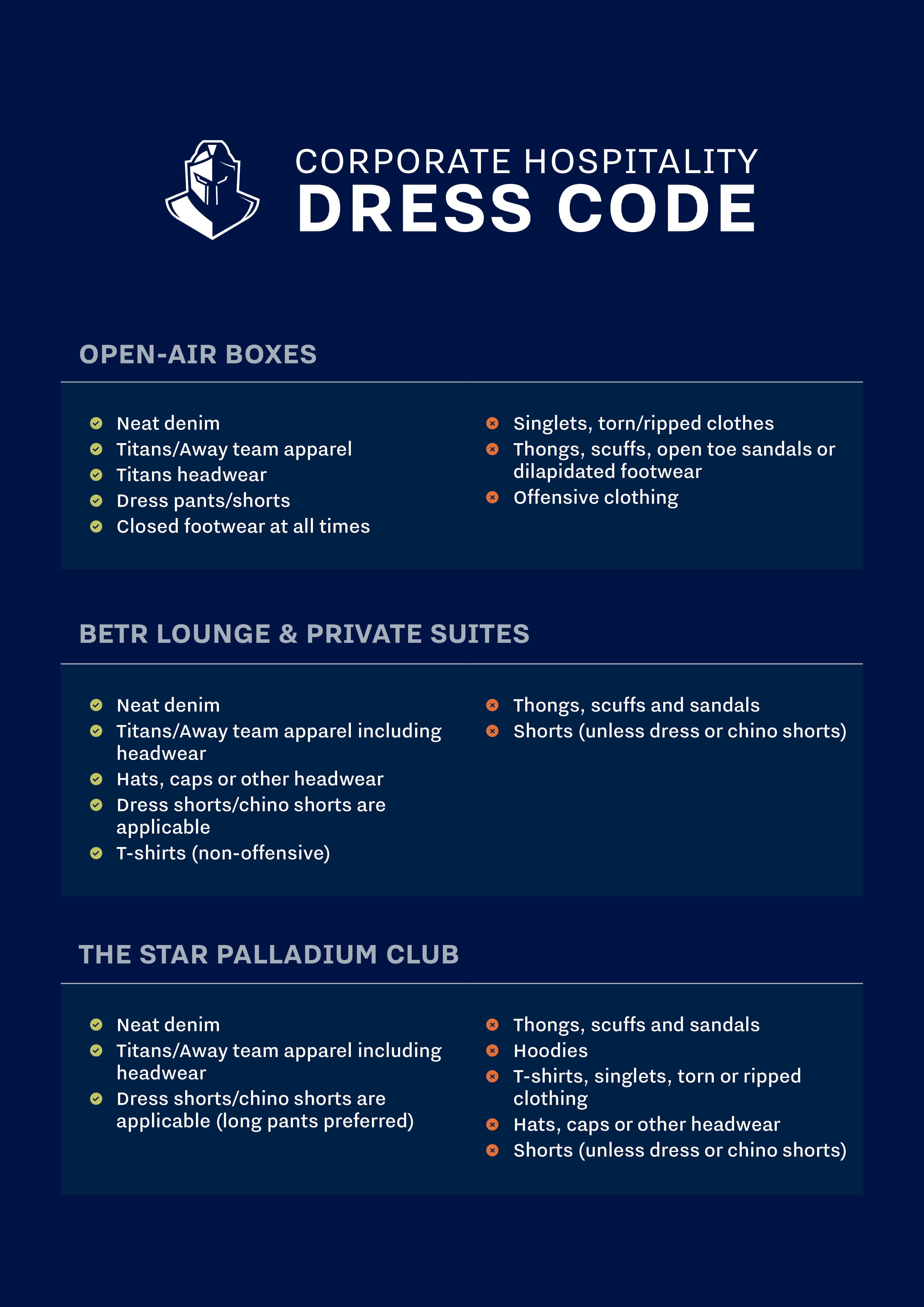 GCT4957 2026 Corporate Hospitality A3 Dress Code Sign CBUS Web